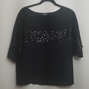 Express Semi Sheer Sequined Top